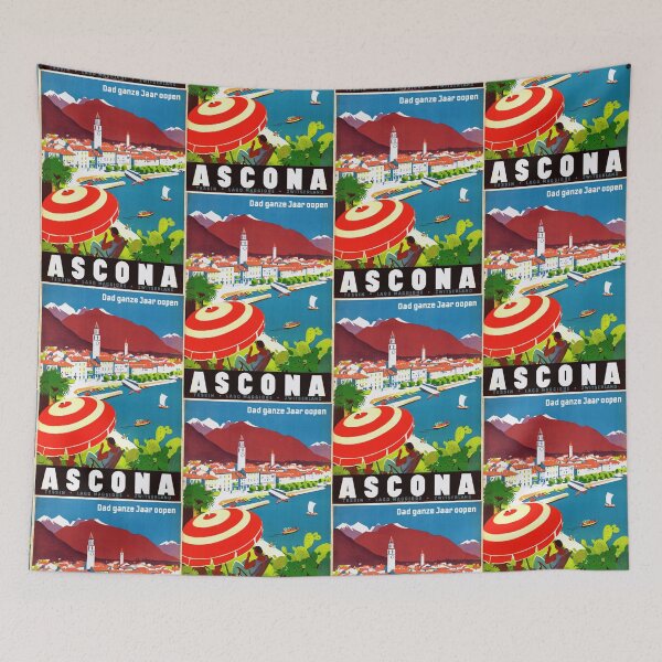 Item preview, Vintage Ascona Travel Poster | Mid-Century Art Print | Ticino Switzerland Wall Decor | Retro Lago Maggiore Tourism | Colorful Scenic designed and sold by artofuniverse.