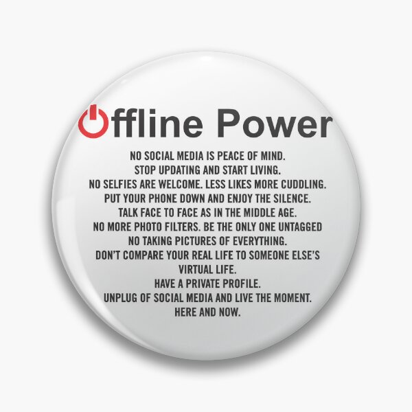 Item preview, Offline Power – Digital Detox Social Media Break Minimalist Typography Design designed and sold by artworkathome.