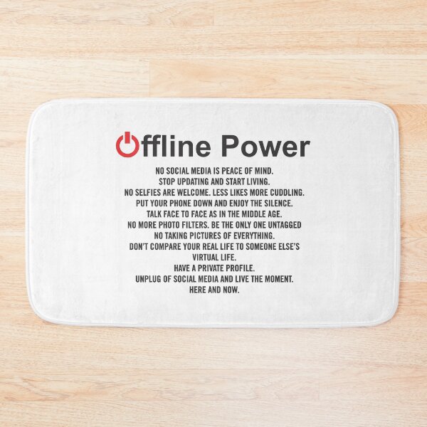 Item preview, Offline Power – Digital Detox Social Media Break Minimalist Typography Design designed and sold by artworkathome.