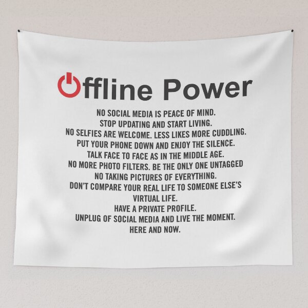 Item preview, Offline Power – Digital Detox Social Media Break Minimalist Typography Design designed and sold by artworkathome.
