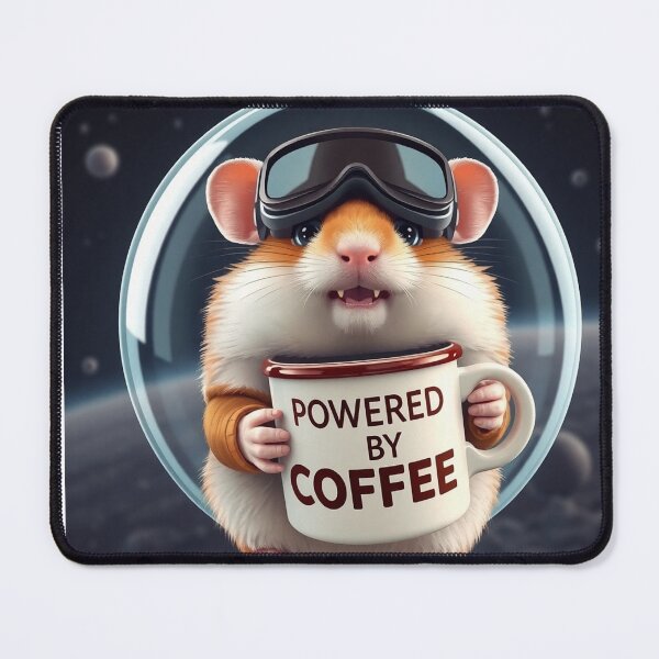 Item preview, Cute Astronaut Hamster Powered By Coffee designed and sold by PRINTNESTWEARCO.