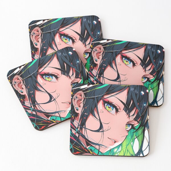 Item preview, Vibrant Anime Girl Portrait – Colorful Cyberpunk Manga Aesthetic Art designed and sold by Dyan4.