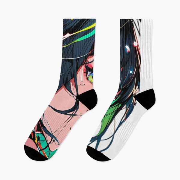 Item preview, Vibrant Anime Girl Portrait – Colorful Cyberpunk Manga Aesthetic Art designed and sold by Dyan4.
