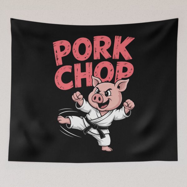 Item preview, Pig Karate Pork Chop Funny Pun Cute designed and sold by TiaLeuschke.