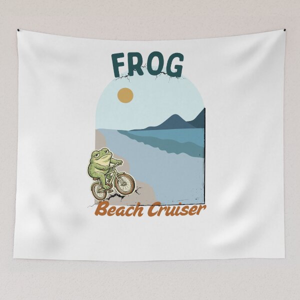 Item preview, Frog Beach Cruiser – Retro Vintage Cycling Frog Sunset Beach Graphic designed and sold by HOUSE OF TIST.