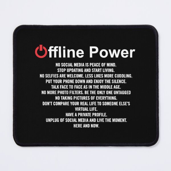 Item preview, Offline Power – Digital Detox Social Media Break Minimalist Typography Design designed and sold by artworkathome.