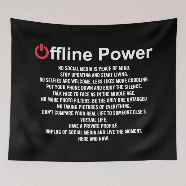 Item preview, Offline Power – Digital Detox Social Media Break Minimalist Typography Design designed and sold by artworkathome.
