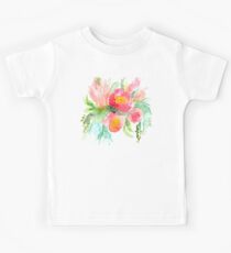 Cascading Protea Floral Bouquet Kids Tee