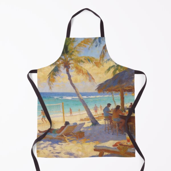 Item preview, Joyful Summer Beach Scene, Impressionist Coastal Landscape with Relaxing Crowd designed and sold by BlareBlare.