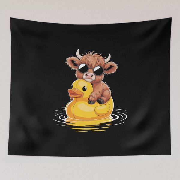 Item preview, Cute Highland Cow Duck Pool Float Summer Vibes Swimming designed and sold by FaithAbbott.