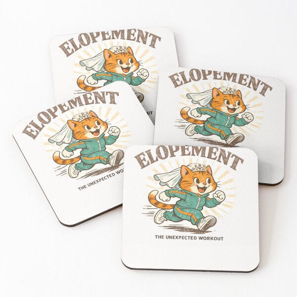 Item preview, Elopement The Unexpected Workout Cat Bride Funny Wedding Running Gift designed and sold by Pawsome Quotes.