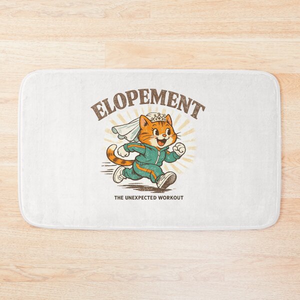 Item preview, Elopement The Unexpected Workout Cat Bride Funny Wedding Running Gift designed and sold by Pawsome Quotes.