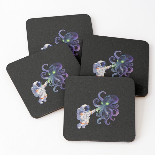 Item preview, Cute Astronaut and Cosmic Octopus – Whimsical Galaxy Space Creature Illustration designed and sold by cr6zym1nd.