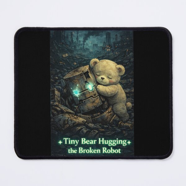 Item preview, Tiny Bear Hugging the Broken Robot – A Moment of Comfort designed and sold by bubuandfriends.