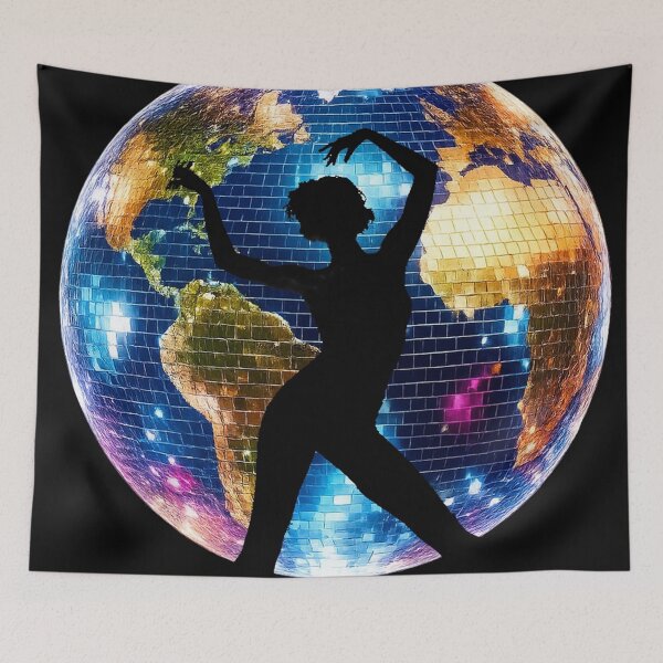 Item preview, Always Kissing Disco Sometimes – Retro Disco Globe Dance Art designed and sold by AnimalAirtistry.