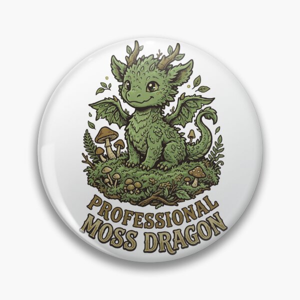 Item preview, Professional Moss Dragon On Duty - Funny Goblincore & Overgrown Aesthetic designed and sold by Mythic Ink Studio.