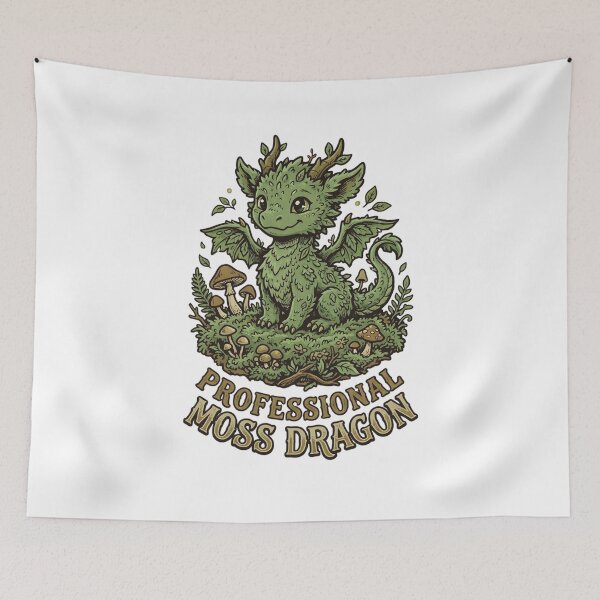 Item preview, Professional Moss Dragon On Duty - Funny Goblincore & Overgrown Aesthetic designed and sold by Mythic Ink Studio.