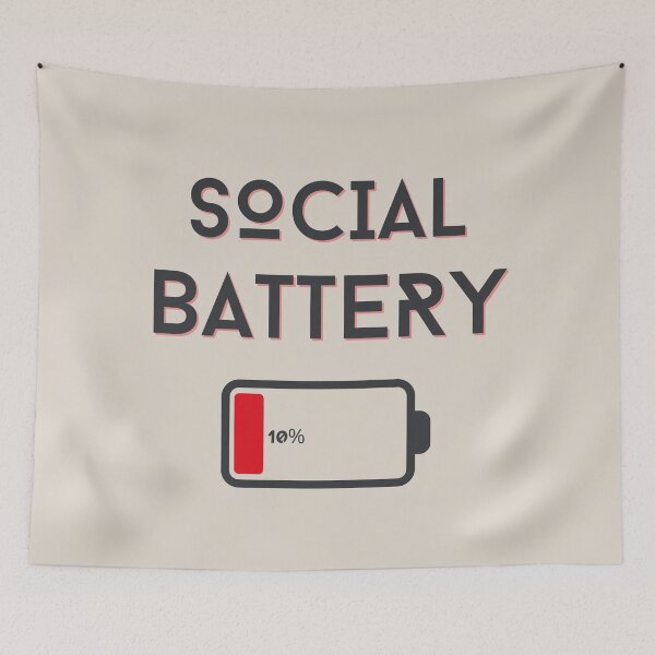 Item preview, Run out of social battery designed and sold by toriodesigns.