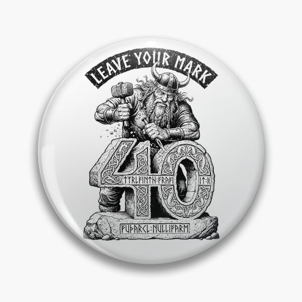 Item preview, 40th Birthday Viking Old Man Runestone Funny Norse Warrior designed and sold by GrandeDuc.