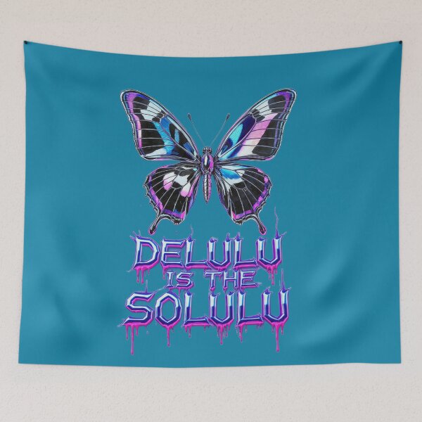 Item preview, Y2K Chrome Butterfly Delulu Is The Solulu designed and sold by ChinzorigBAY.