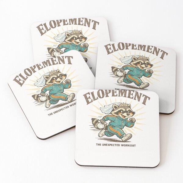 Item preview, Elopement The Unexpected Workout Raccoon Wedding Humor Newlywed designed and sold by Pawsome Quotes.