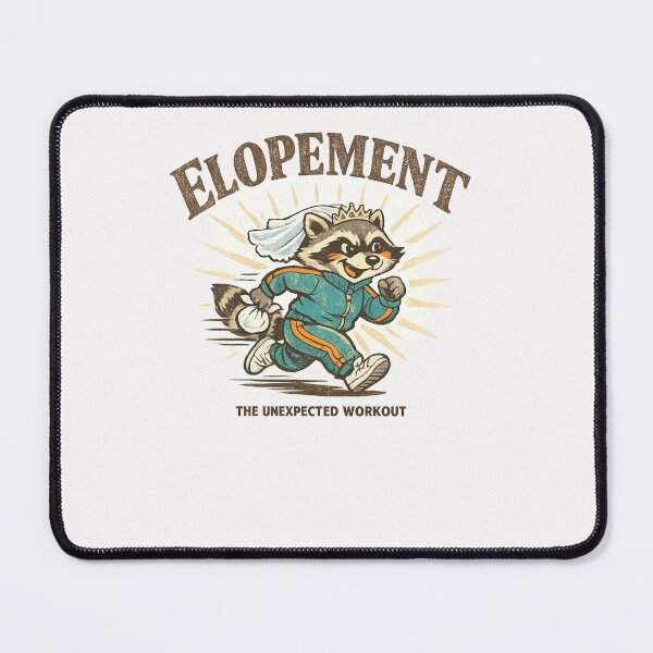 Item preview, Elopement The Unexpected Workout Raccoon Wedding Humor Newlywed designed and sold by Pawsome Quotes.