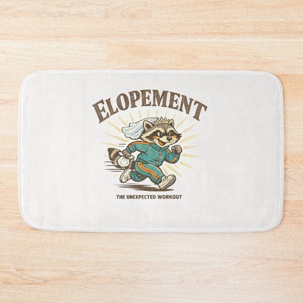 Item preview, Elopement The Unexpected Workout Raccoon Wedding Humor Newlywed designed and sold by Pawsome Quotes.