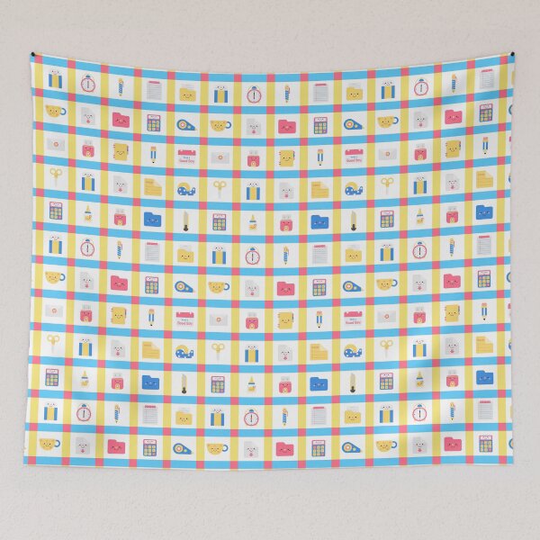 Item preview, Cute Back to School Office Supplies Seamless Pattern on Grid designed and sold by nuchz.