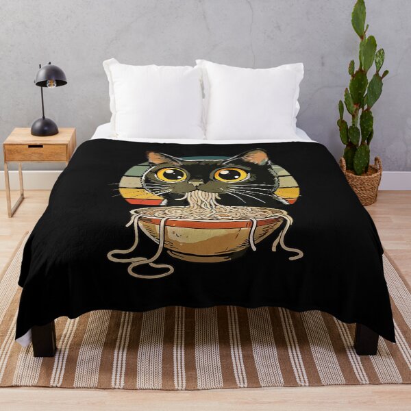 Item preview, Retro Ramen Cat Eating Noodles Cute Kawaii designed and sold by titanlevi.
