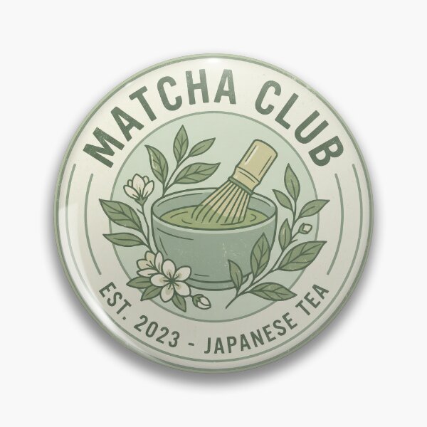 Item preview, Matcha Club Vintage Badge – Japanese Matcha Tea Lover Design designed and sold by ChipchaOddities.