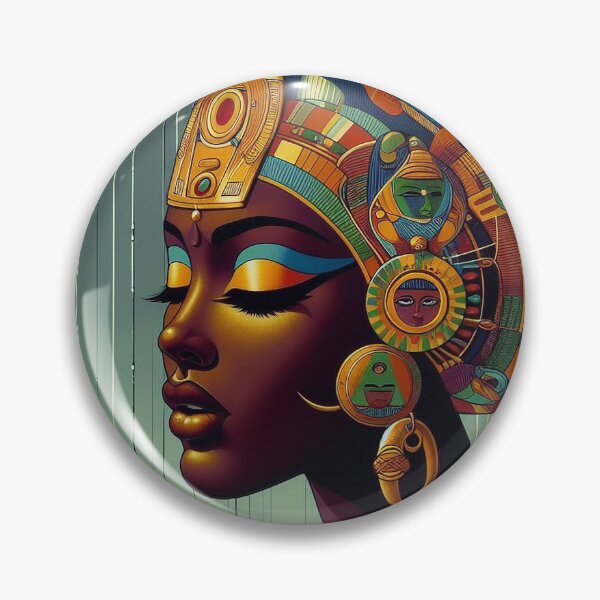 Item preview, Afrofuturist Queen – Vibrant African Sci-Fi Portrait Art designed and sold by DiamondSkyShirt.