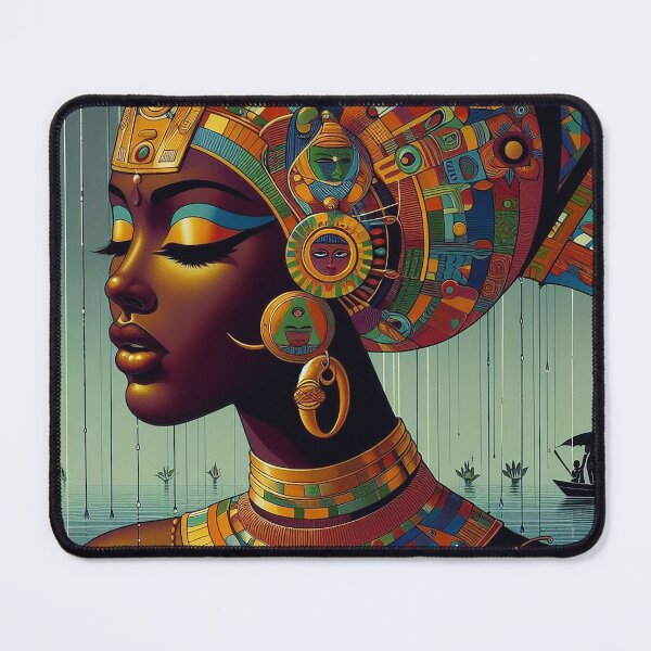 Item preview, Afrofuturist Queen – Vibrant African Sci-Fi Portrait Art designed and sold by DiamondSkyShirt.