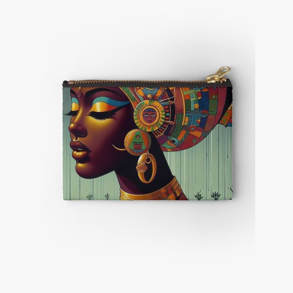 Item preview, Afrofuturist Queen – Vibrant African Sci-Fi Portrait Art designed and sold by DiamondSkyShirt.