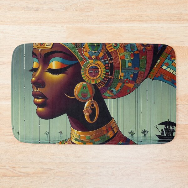 Item preview, Afrofuturist Queen – Vibrant African Sci-Fi Portrait Art designed and sold by DiamondSkyShirt.