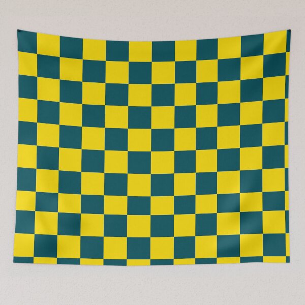 Item preview, Retro Yellow Green Checkerboard Pattern – Aesthetic Geometric Checkered Design designed and sold by Purti123.