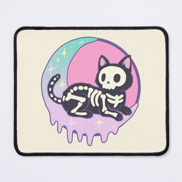 Item preview, Pastel Goth Skeleton Cat on Crescent Moon designed and sold by Jess.a.creates.