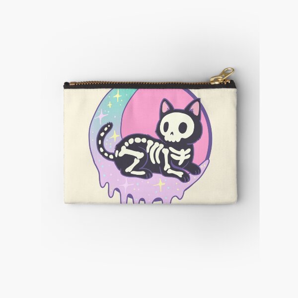 Item preview, Pastel Goth Skeleton Cat on Crescent Moon designed and sold by Jess.a.creates.
