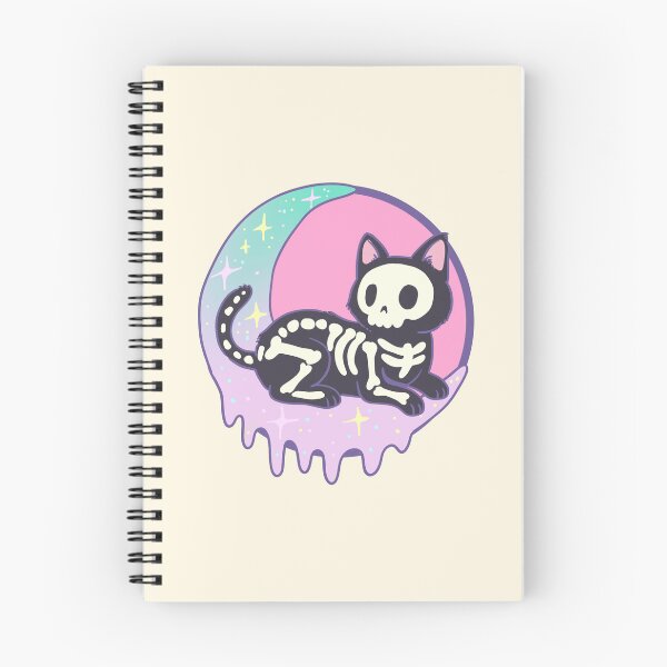 Item preview, Pastel Goth Skeleton Cat on Crescent Moon designed and sold by Jess.a.creates.