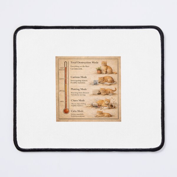 Item preview, Cat Mischief Index – Funny Ginger Cat Behavior Chart designed and sold by LovelyCatGalaxy.