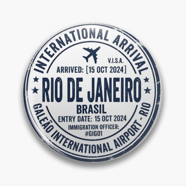 Item preview, Rio de Janeiro Brazil Passport Stamp Vintage Galeão Airport designed and sold by Yasmin Reis.