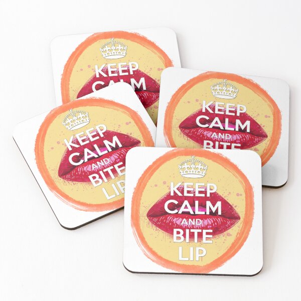Item preview, Keep Calm and Bite Lip - Red Lips Pop Art Poster designed and sold by RDproject.