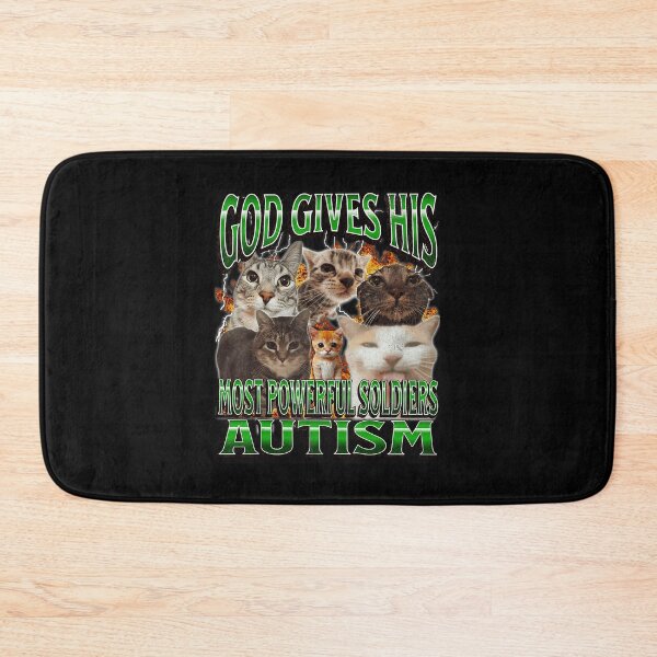 Item preview, God Gives His Most Powerful Soldiers Autism Cat Meme designed and sold by tadmercado.