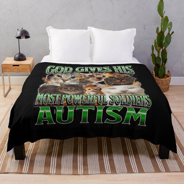 Item preview, God Gives His Most Powerful Soldiers Autism Cat Meme designed and sold by tadmercado.