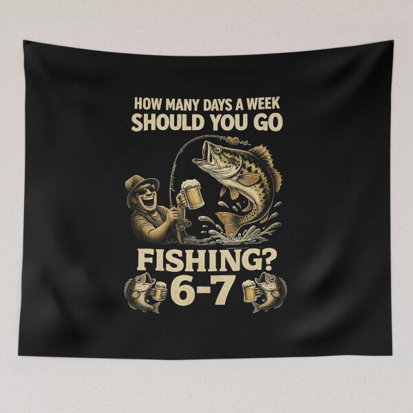 Item preview, How Many Days a Week Should You Go Fishing 6–7 Funny Fishing Meme designed and sold by gladysenglish.
