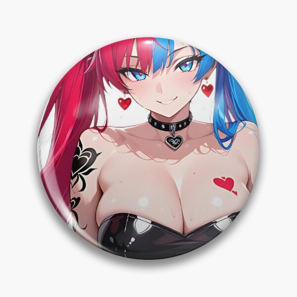 Item preview, Lewd Rainbow Pigtails Busty Black Top NSFW designed and sold by Prime Anime Zone ★.