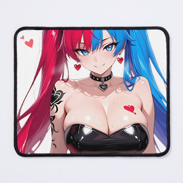 Item preview, Lewd Rainbow Pigtails Busty Black Top NSFW designed and sold by Prime Anime Zone ★.