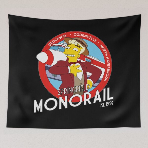 Item preview, Springfield Monorail Lyle Lanley Cartoon Logo Meme designed and sold by CMSenseiStore.
