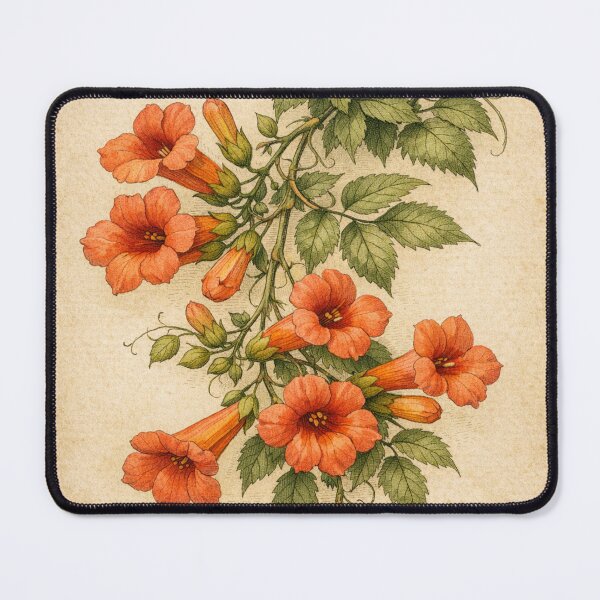 Item preview, Vintage Trumpet Vine Botanical Illustration - Campsis Radicans Antique Botanical Print designed and sold by Darlin8888.