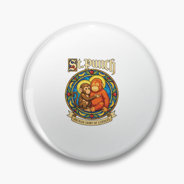 Item preview, St Punch Patron Saint of Cuddles Funny Monkey Meme Humor designed and sold by kiralynstration.