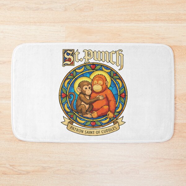 Item preview, St Punch Patron Saint of Cuddles Funny Monkey Meme Humor designed and sold by kiralynstration.